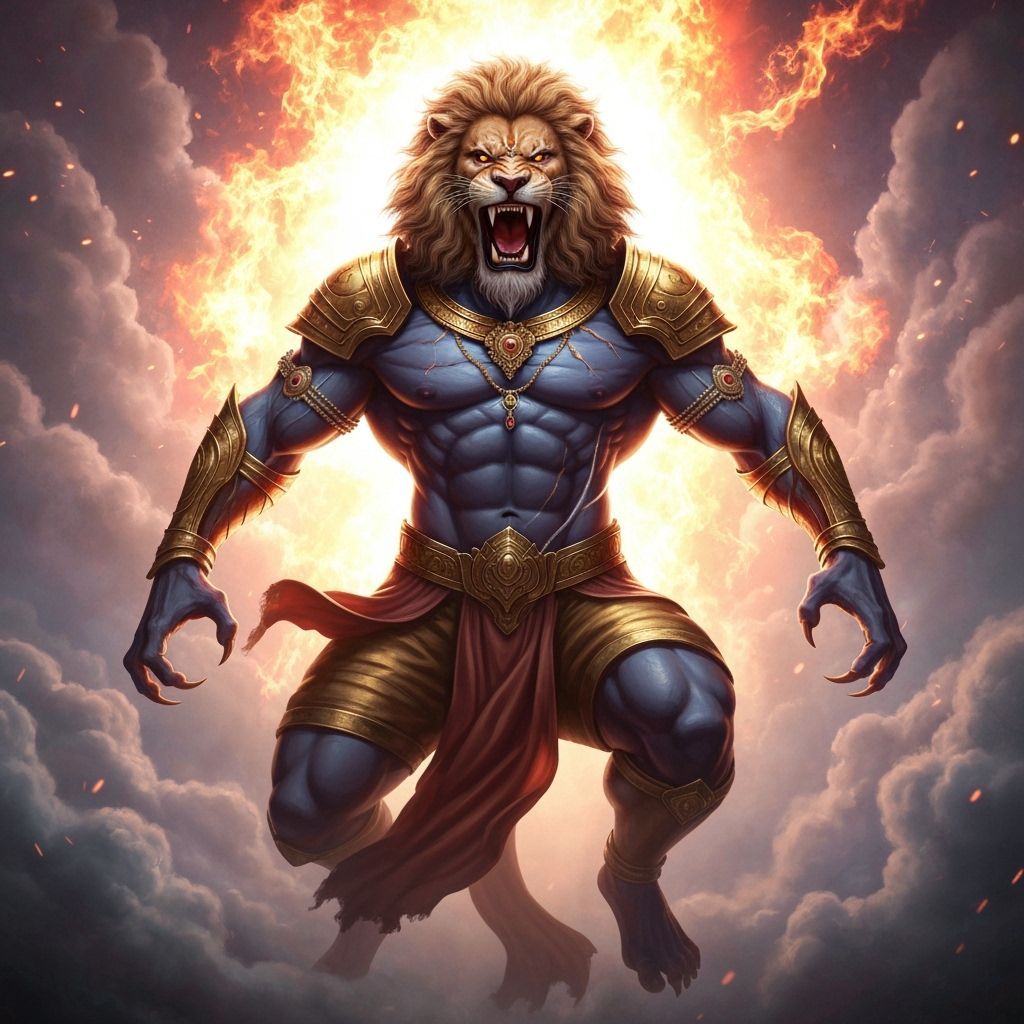 Narasimha: Divine Lion Avatar of Vishnu