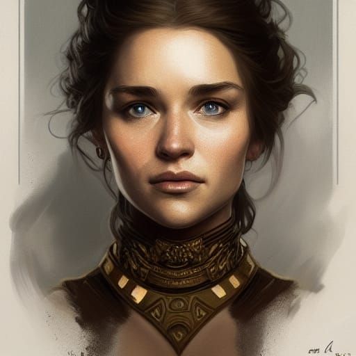 Epic Golden Swordswoman Portrait in 8K