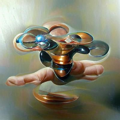 Humanoid Fidget Spinner as Oil Painting