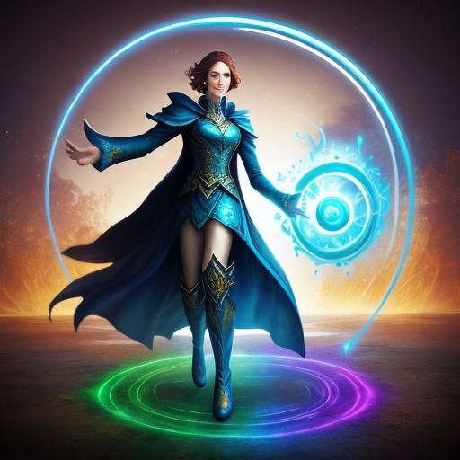 Air Elementalist Practices Magic: Hyperrealistic Concept Art