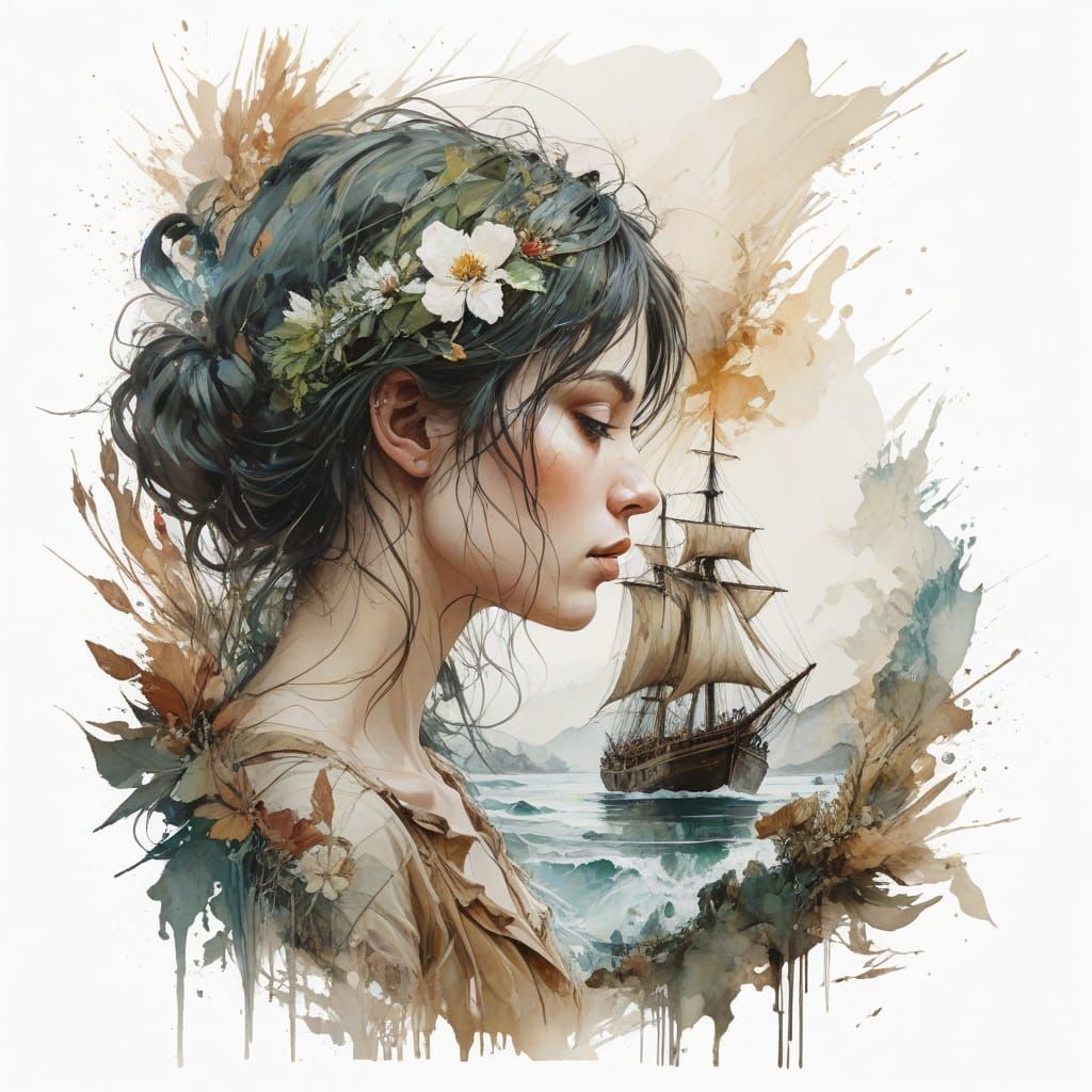 Vibrant Sailing Ships in Watercolor