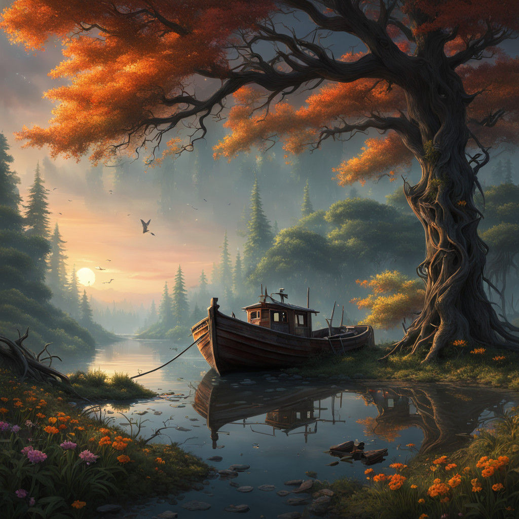 Whispers in a Haunted Forest: An Ethereal Shack in Twilight