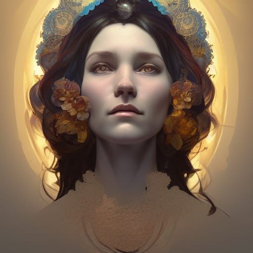 Mother Holle Portrait in Art Nouveau Style