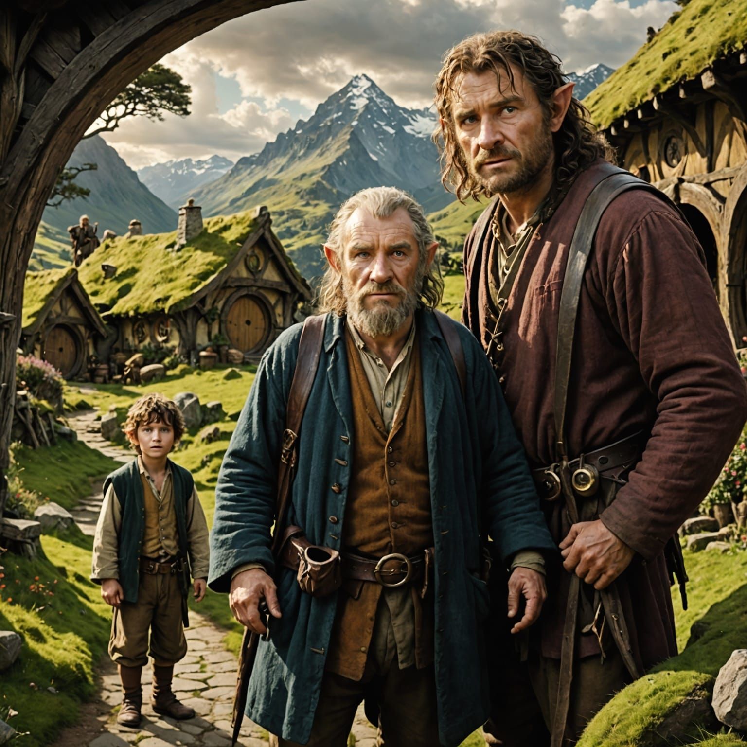 A Hobbit Meets a Towering Giant in a Land of Wonder