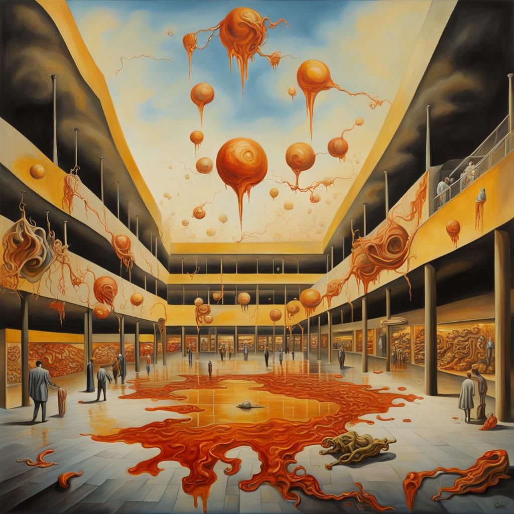 Surreal Shopping Mall in Hell, Dali Style