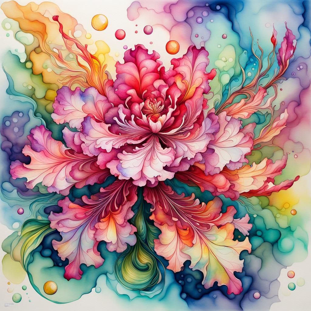 Rhododendron Fairy in Watercolour Style