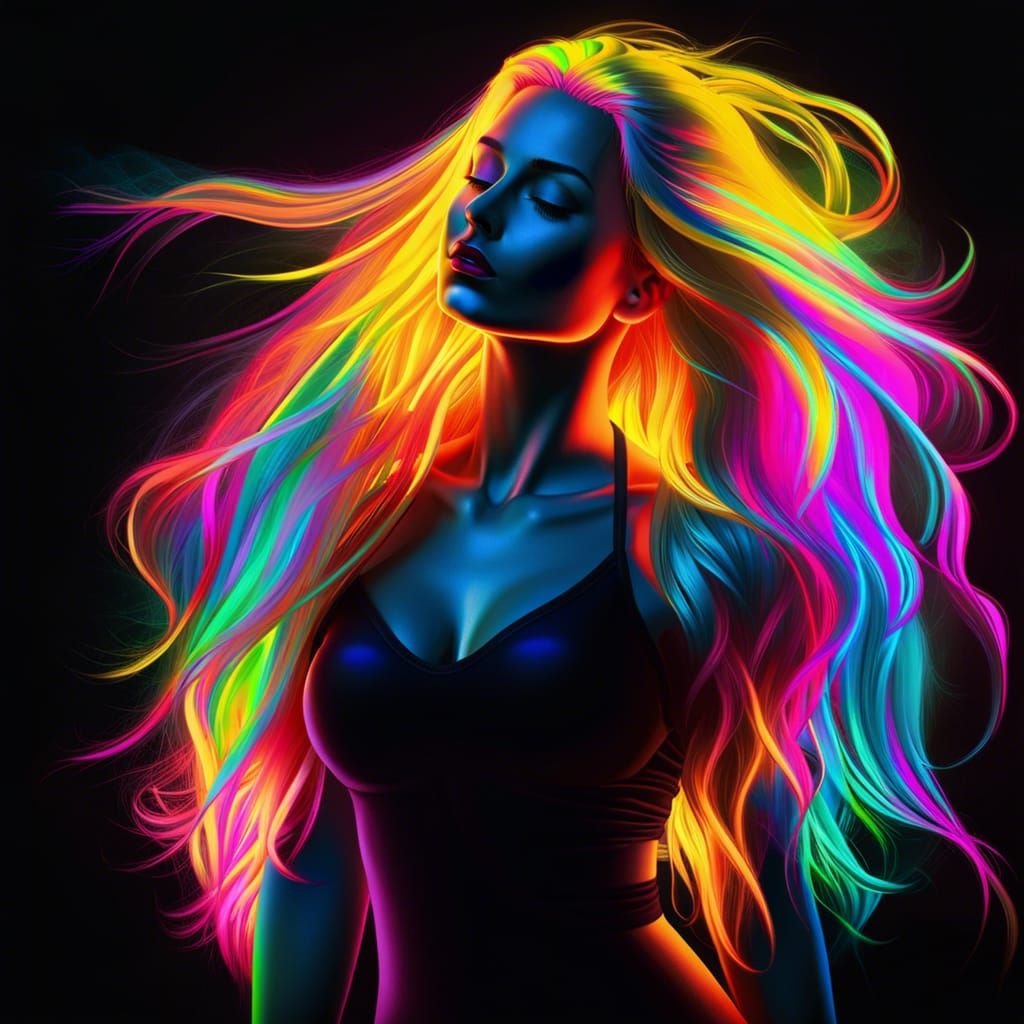Luminescent Neon Hair