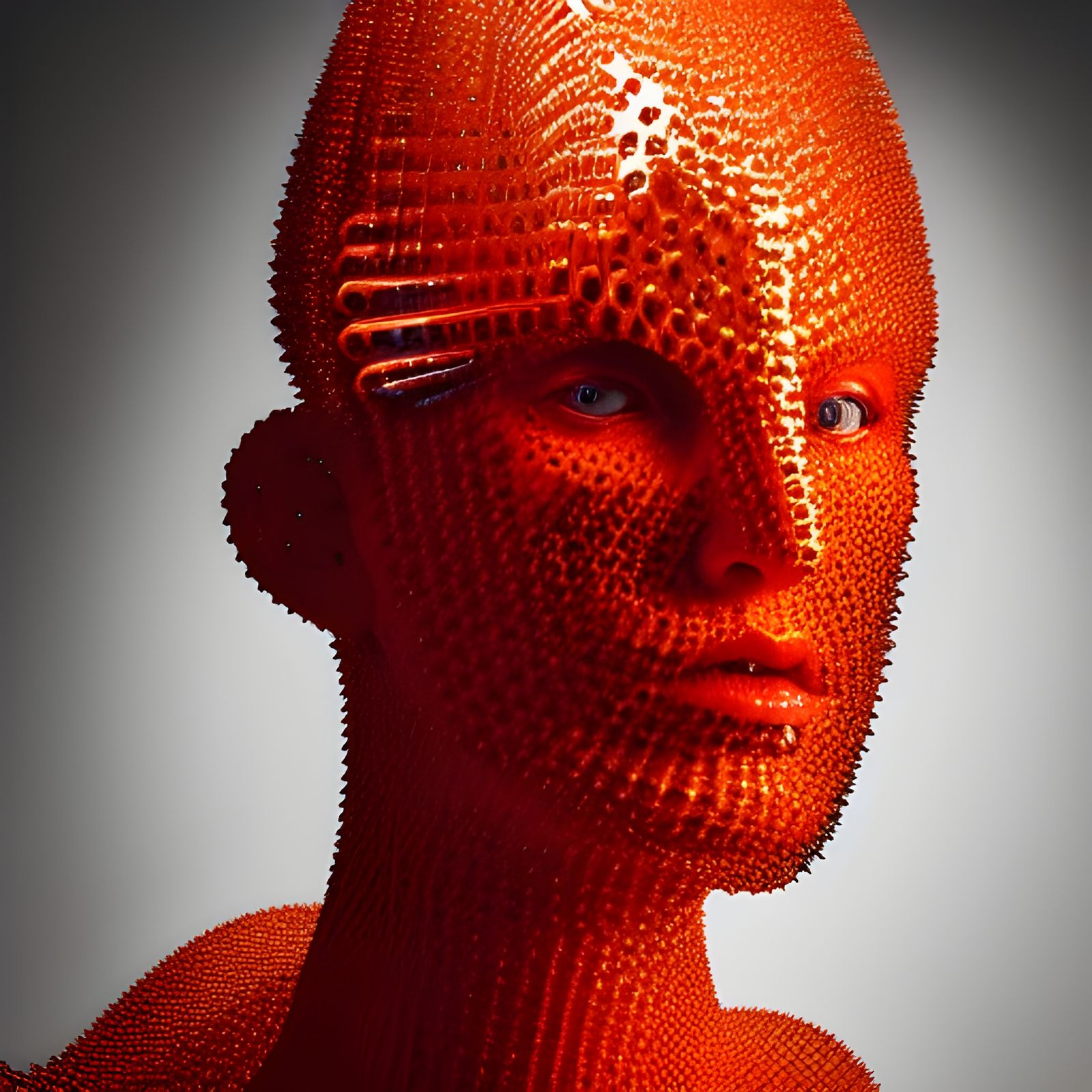 Otherworldly Crystal Warlord Portrait in Sci-Fi Horror Style