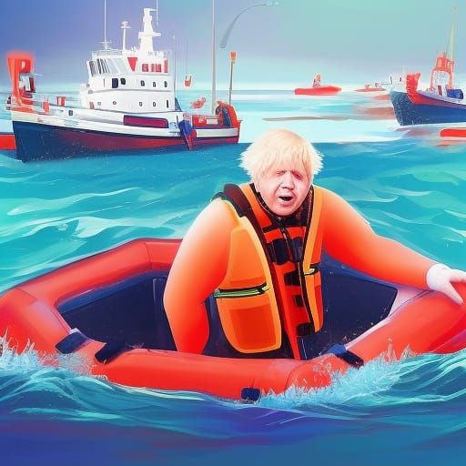 Hyperrealistic Arrest of Man on Beach in Splash Art Style