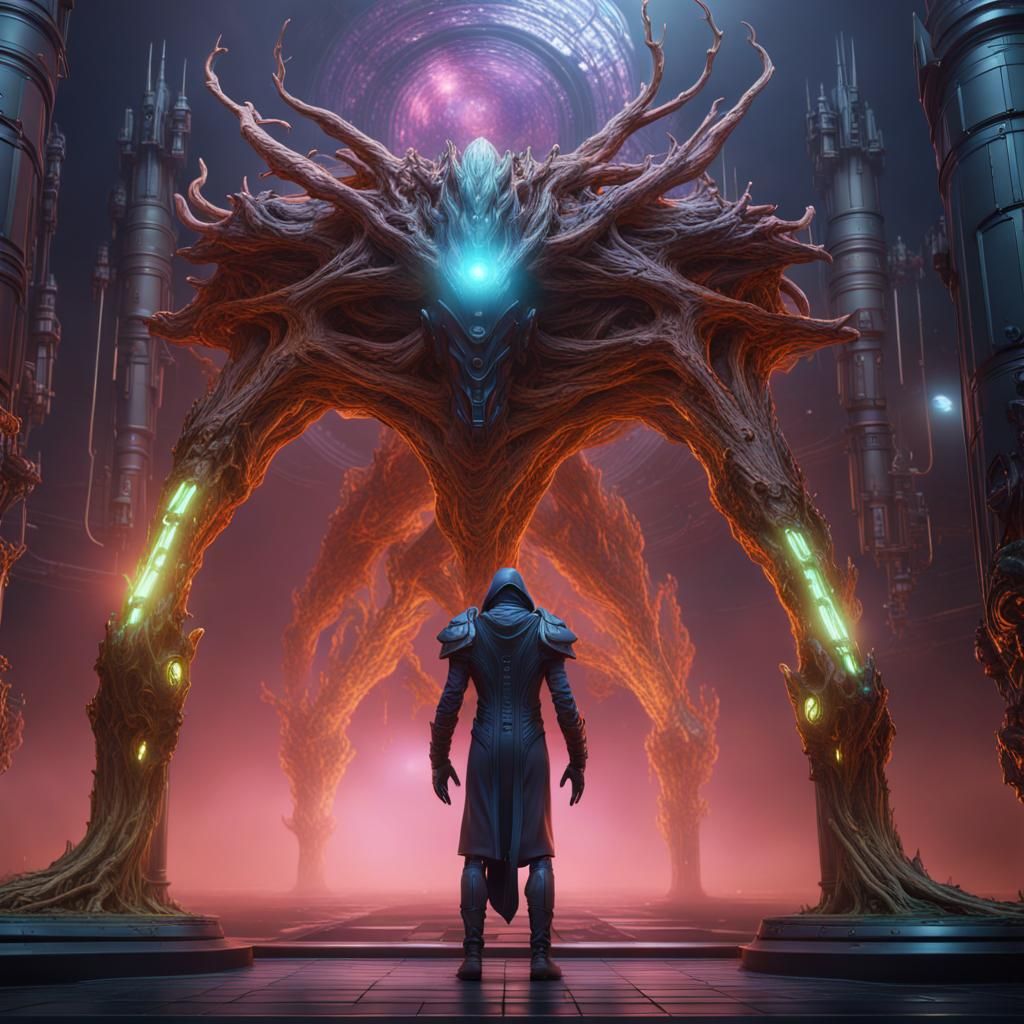 Plasma Warlock in Synthetic Sci-Fi Fantasy