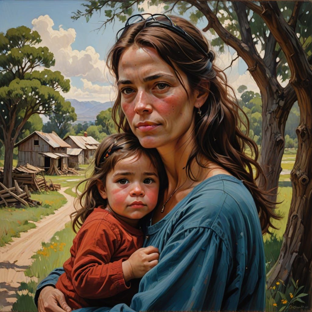 Proud woman holding her child