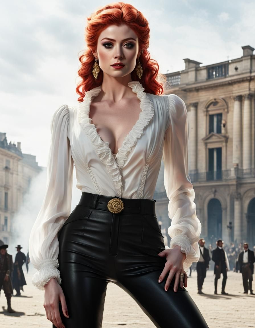 Ultrarealistic Portrait of a French Revolution Spy in Elegan...