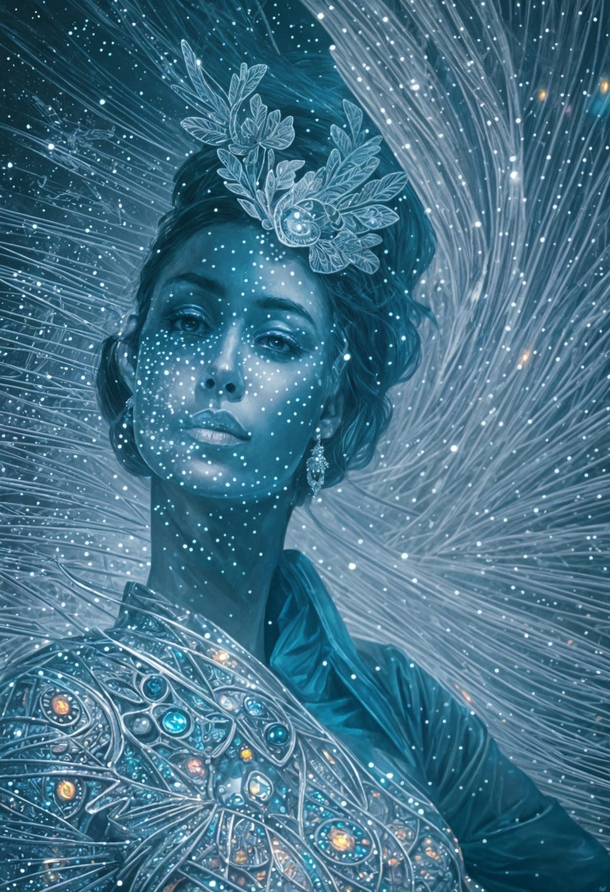 Boys' Date and Hyperrealistic Woman with Fireflies