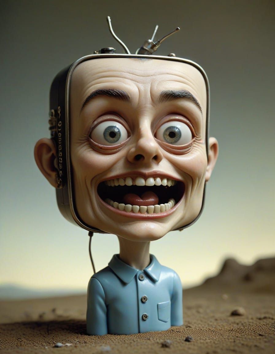 Dreamlike Surrealism of a TV Inside the Mouth
