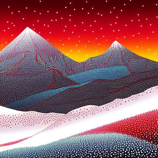 Rainbow Snowfall on Shining Mountain Peak