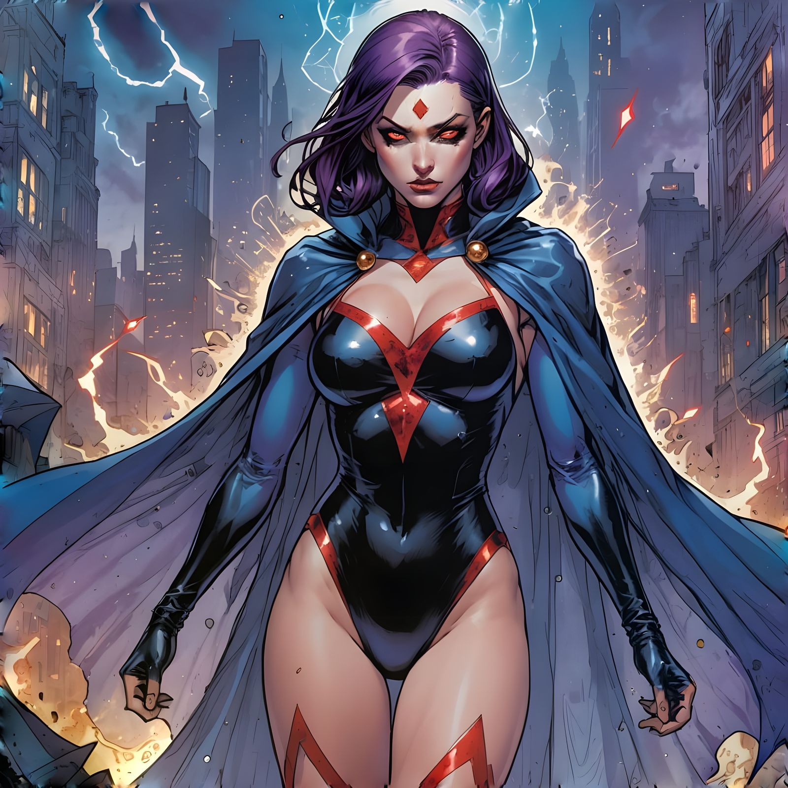 Dark Fantasy Raven in a Marc Silvestri-Inspired Aesthetic