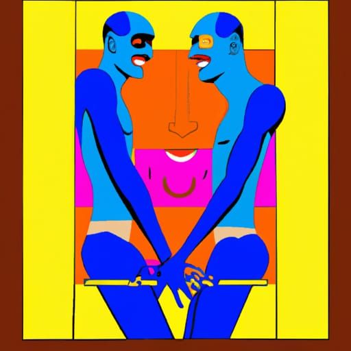 Friends' First Undressing in Pop Art Style