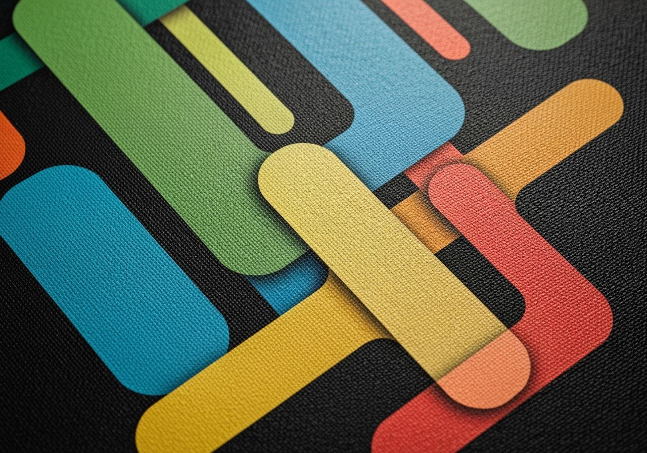 Vibrant Abstract Art with Interconnected Geometric Shapes