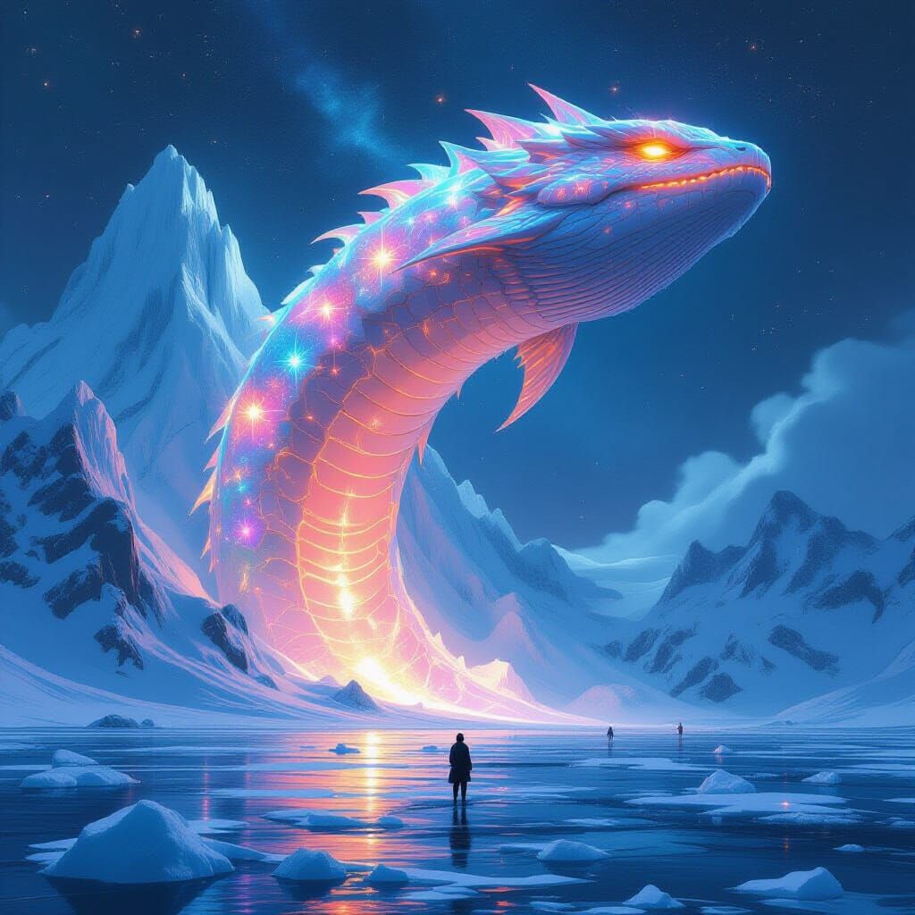 Cosmic Leviathan Rises from Ether Ocean