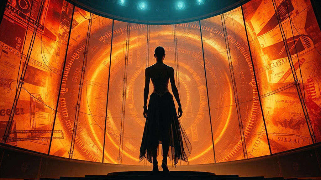 Androgynous Figure by Vintage Screen in Film Noir Style