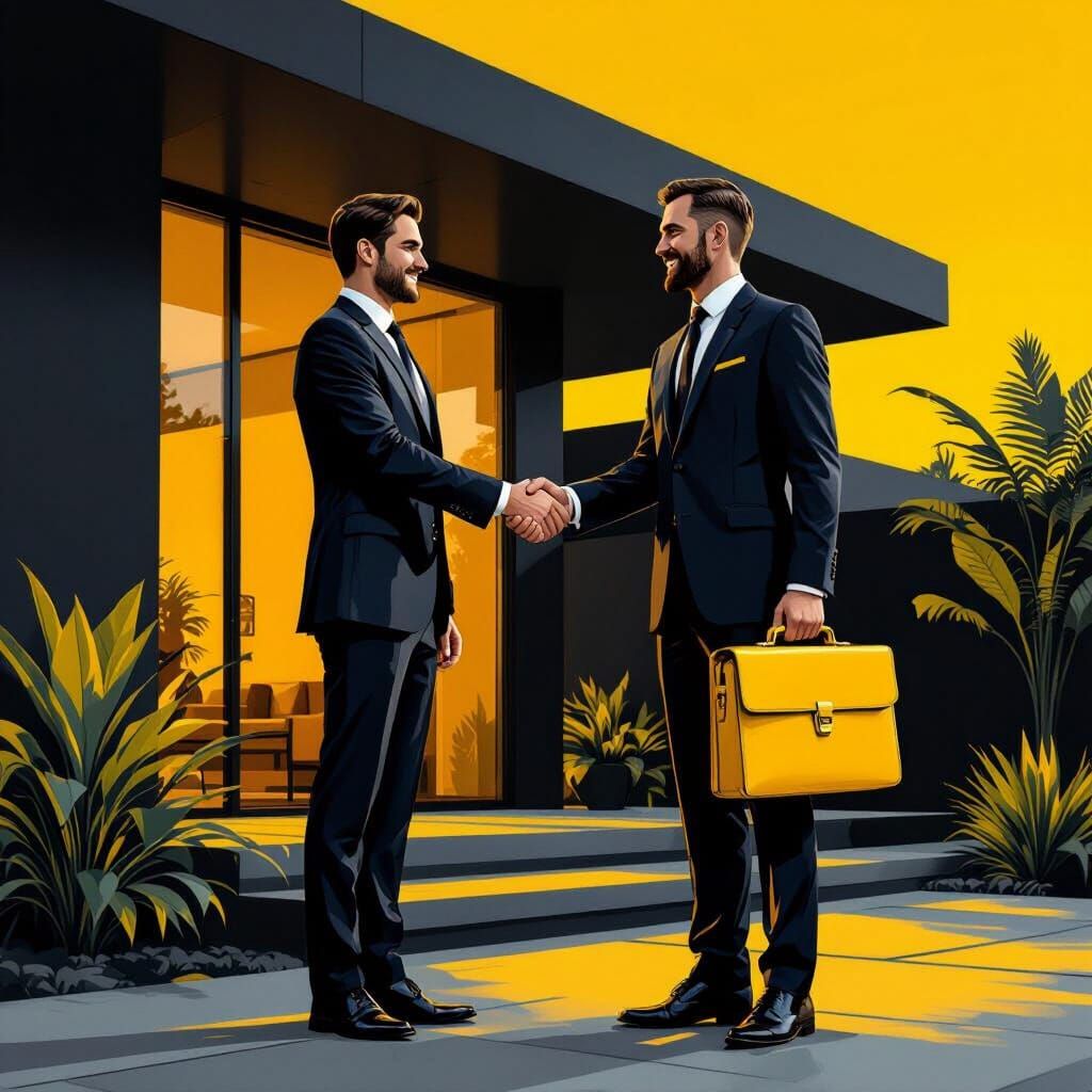 Successful Real Estate Deal in Matte Painting Style