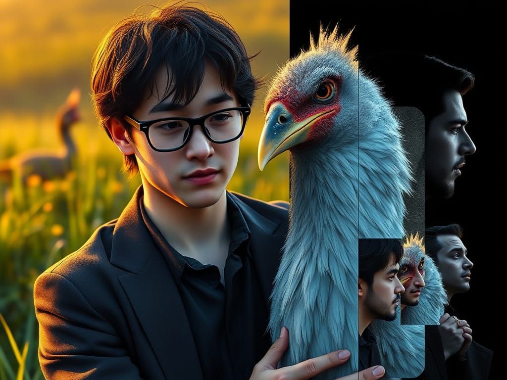 Man Bathes Giant Hei Hei in Golden Hour Meadow