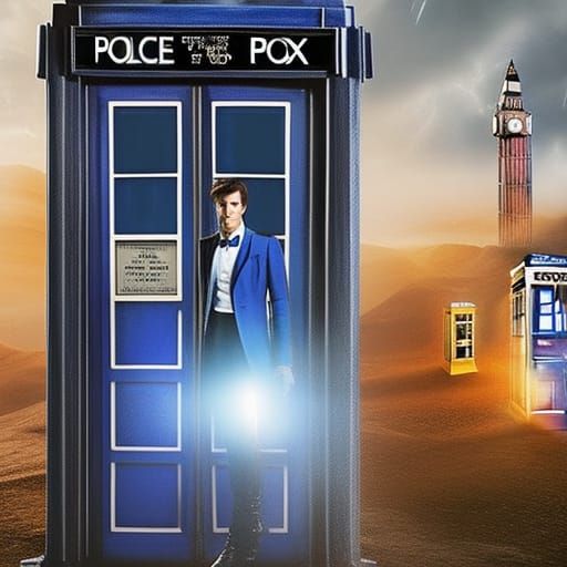 David Tennant as Dr Who in the TARDIS