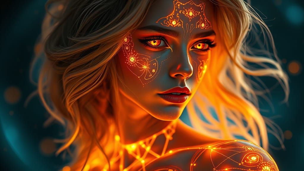 Glowing Goddess in Radiant Hues