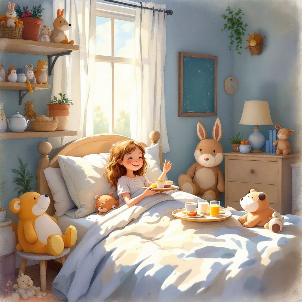 Whimsical Morning Delight in Warm Pastel Hues