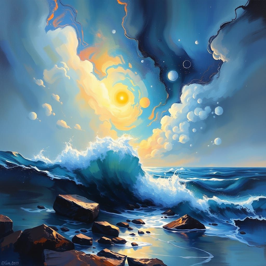 Surreal Abstract Landscape in Vibrant Oil Colors
