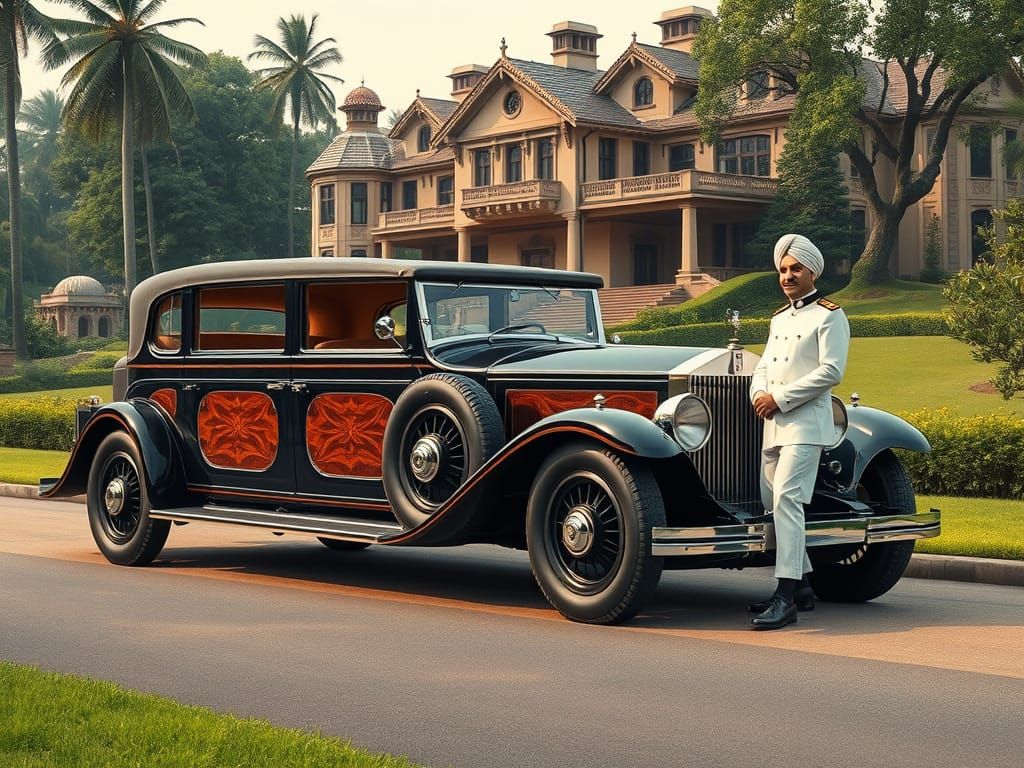 Luxury 1923 Rolls Royce Maharaja's Limousine in Photorealist...