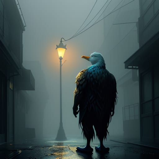 Donald Duck in Moody Alleyway Illumination