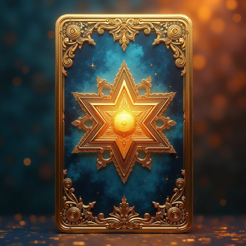 Luxurious Gold Foil Star Tarot Card