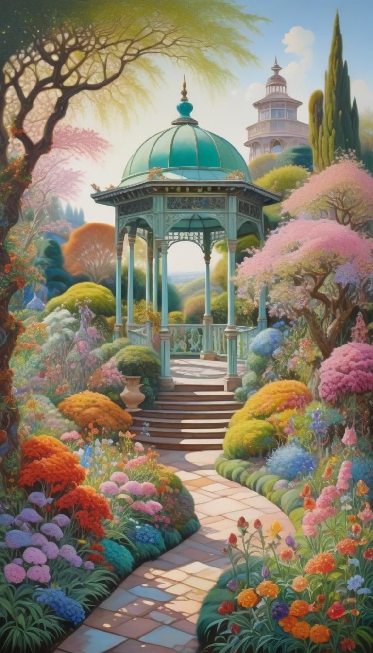 Gazebo Garden Flowers