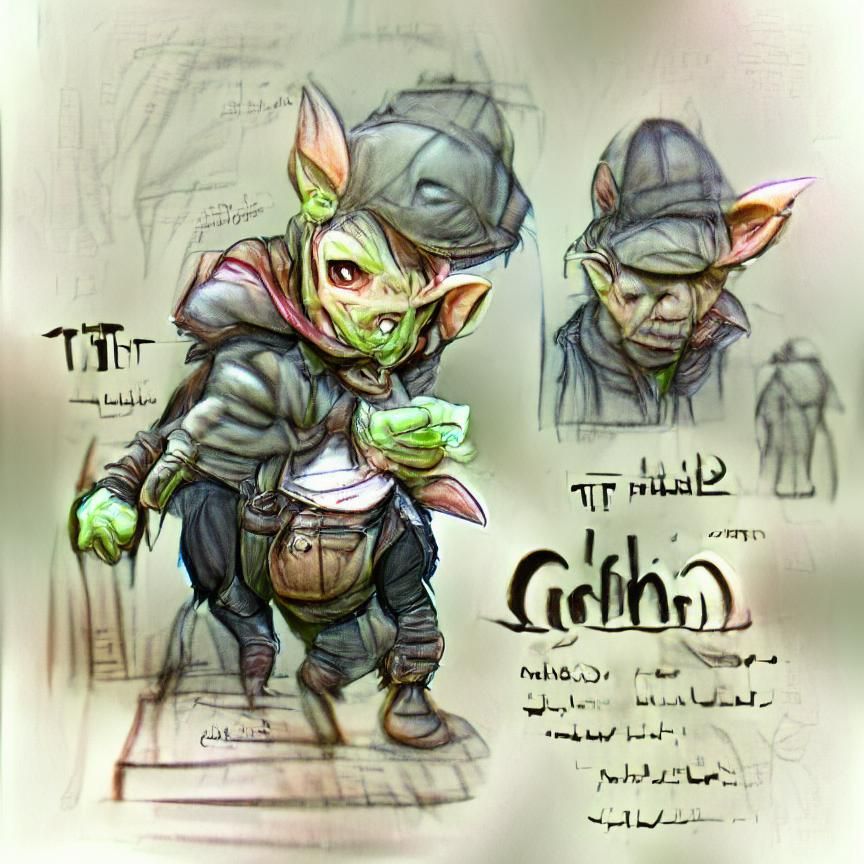 Cunning Goblin Thief in Shadowy Fantasy Scene