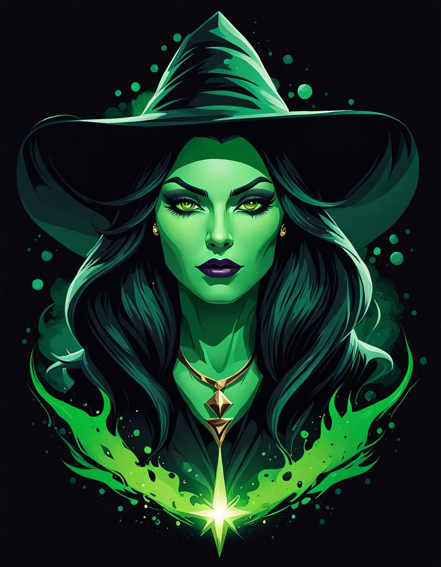 Evil Witch with Dark Magic, Fantasy Art