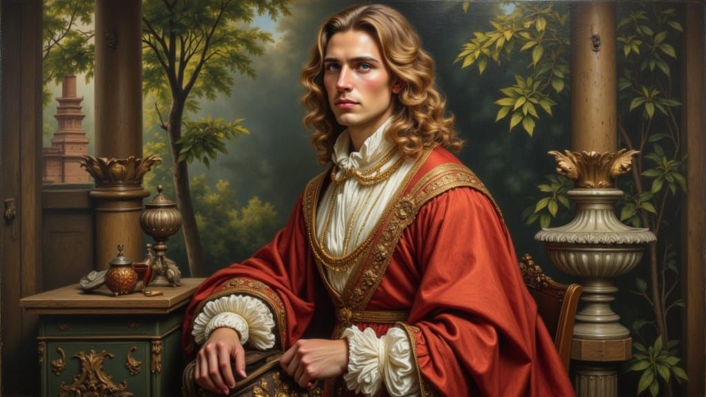 Italian Nobleman Portrait in Renaissance Style