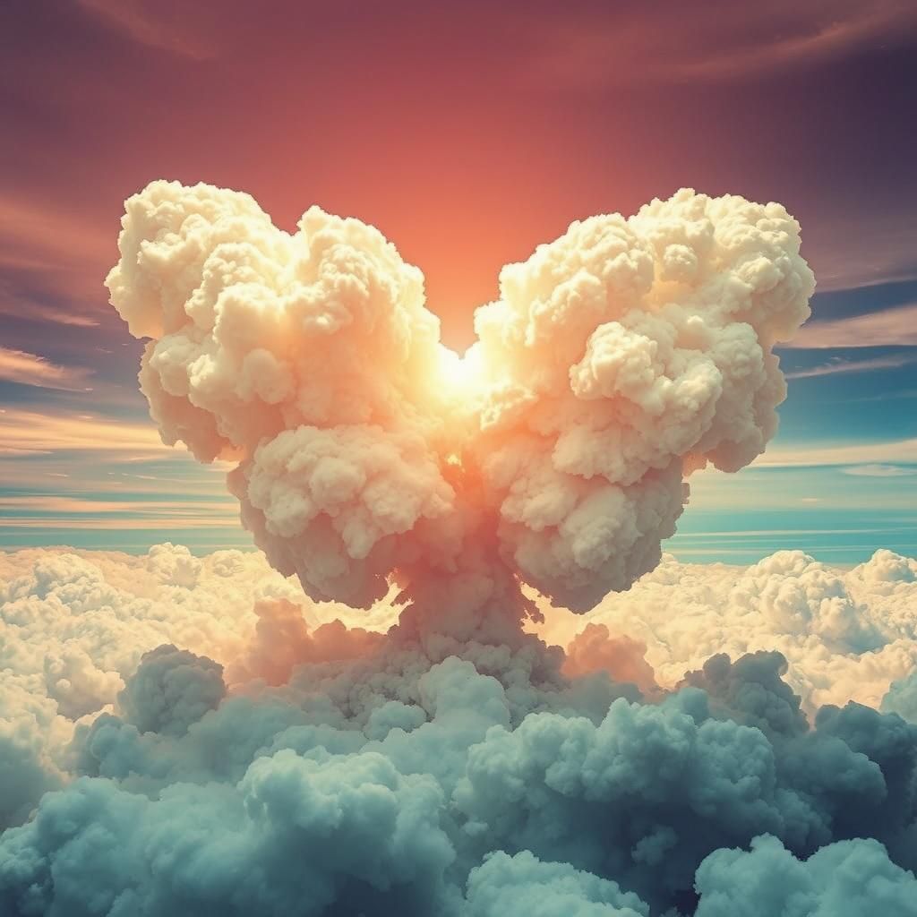 Surreal Atomic Butterfly Cloud Explosion
