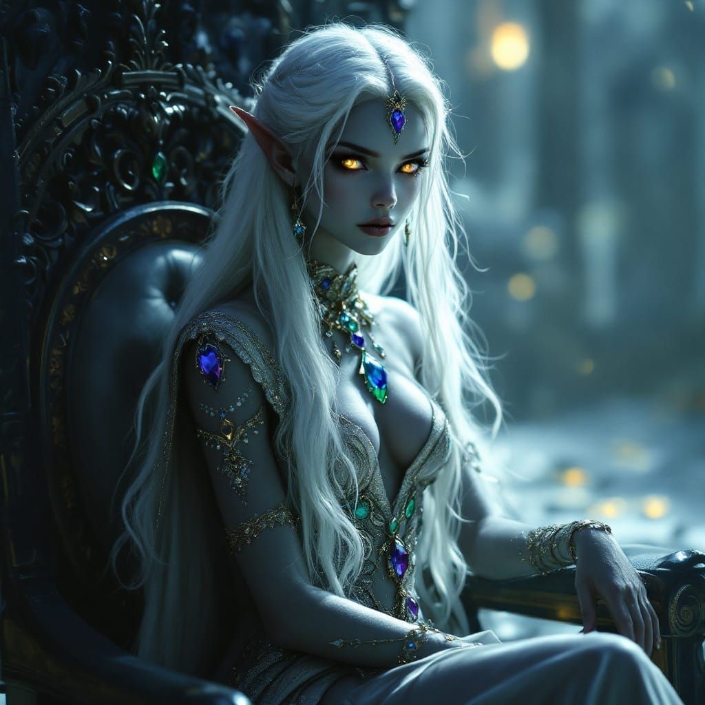 Byron turned his attention to a young woman on a throne adja...