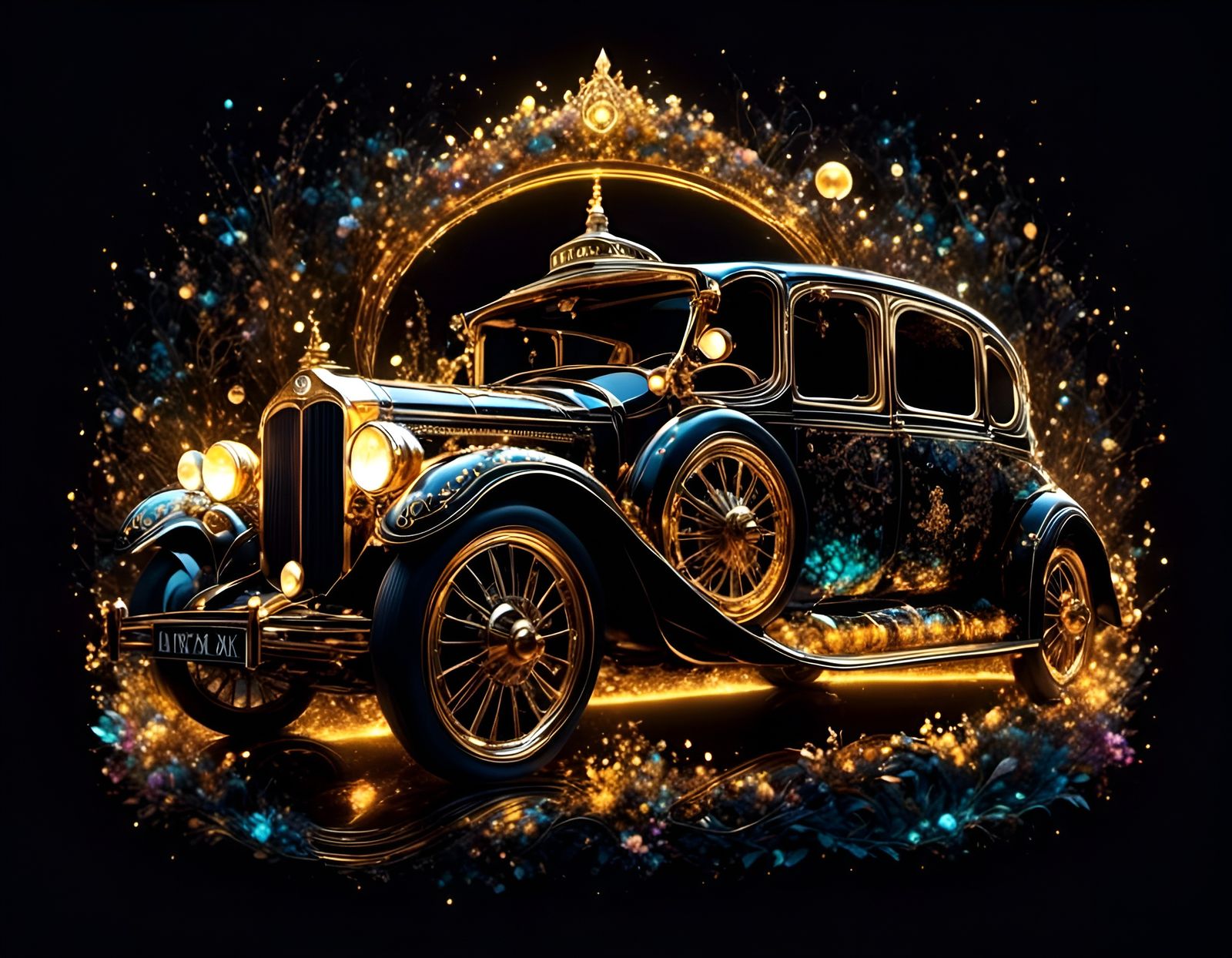 Steampunk Taxi Portrait with Luminescent Details