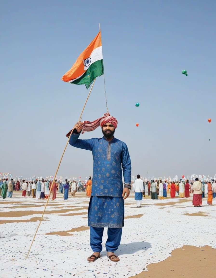Vibrant Indian Crowd Celebrates Republic Day in Traditional ...