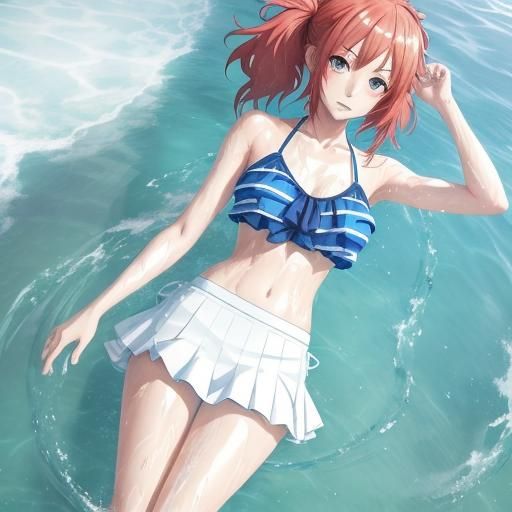 Anime Girl in Wet Bikini: Manga Key Visual