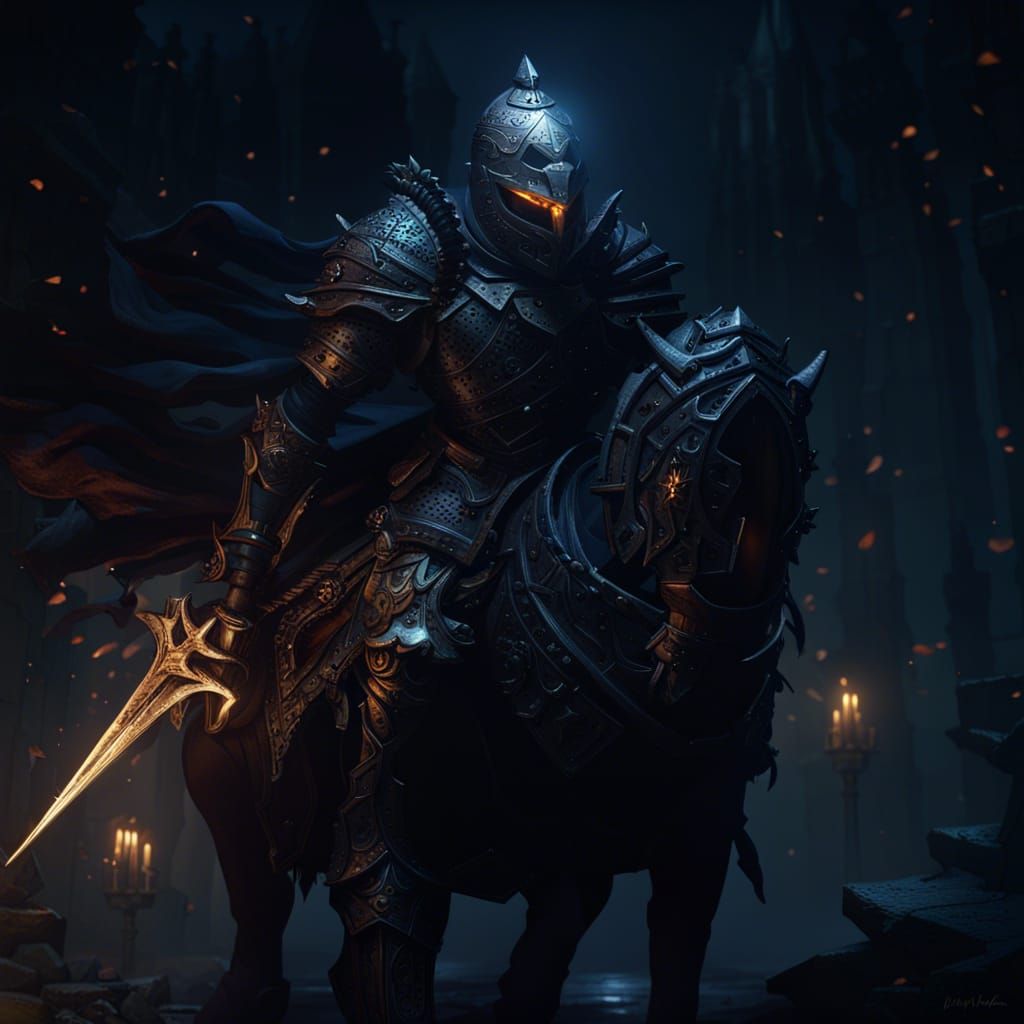 Hyperdetailed Knight in Dark Fantasy Style