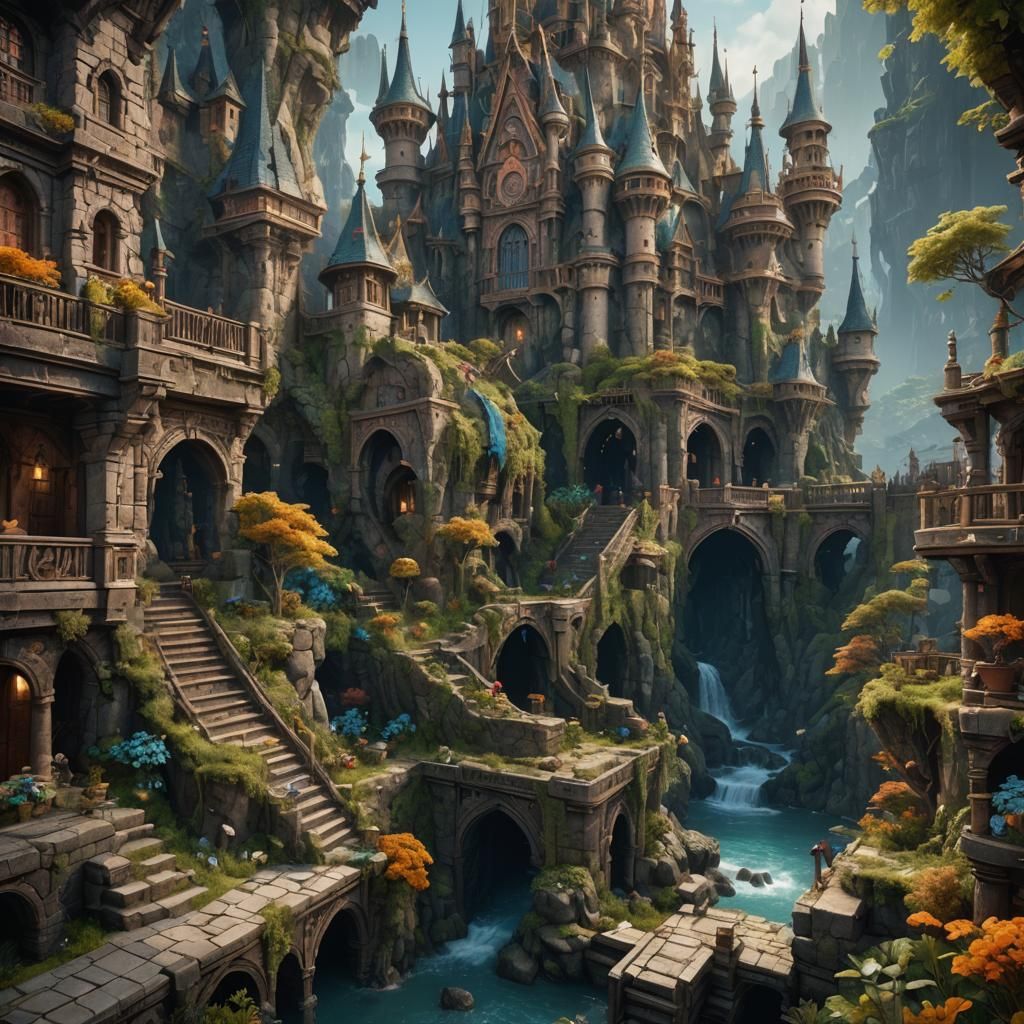 Fantastical Matte Painting in Deep Color, 8K
