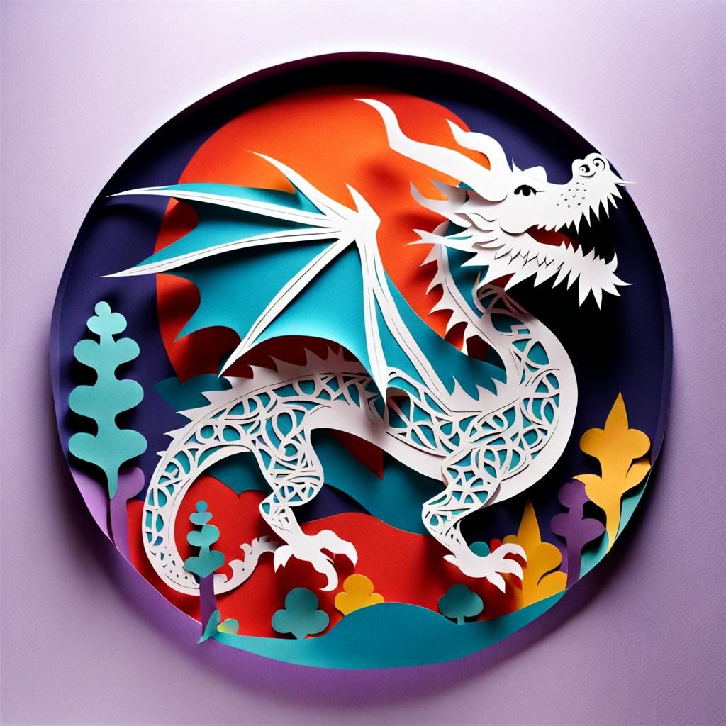 Paper Cutout Dragon