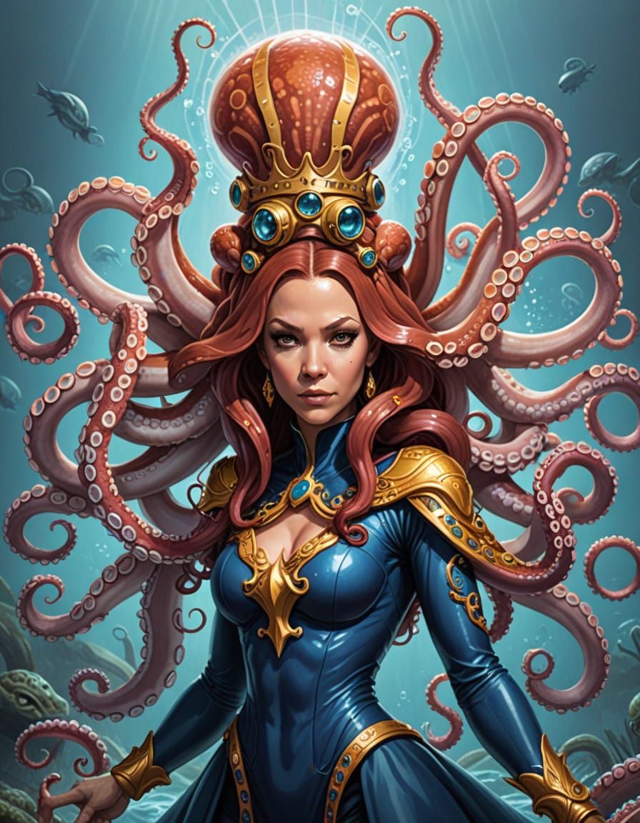 Mystical Cephalopod Goddess Empowers Her Realm