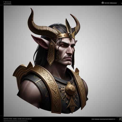 Ancient Horned Cap Symbol in Detailed Matte Painting