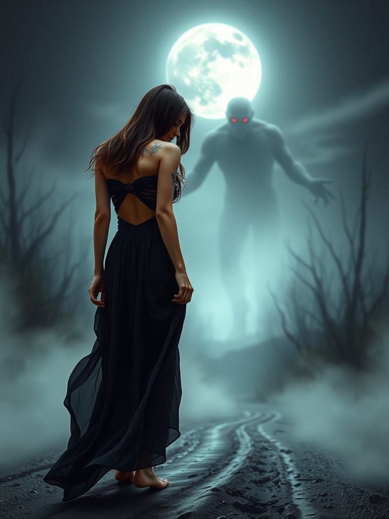 Moonlit Swamp Siren in Tattered Gown