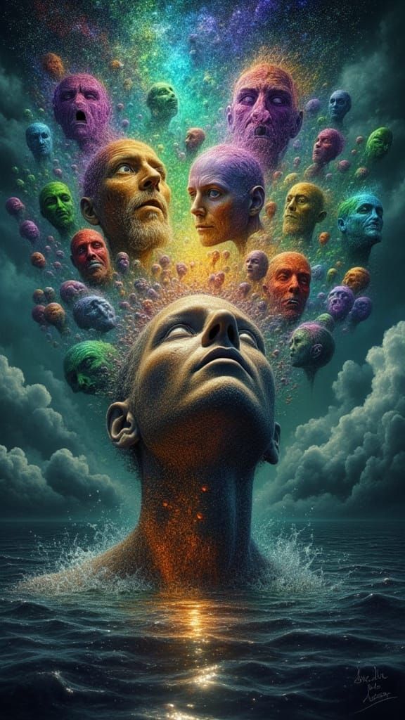 Mindscape of Emotions: Faces Emerging from Contemplation
