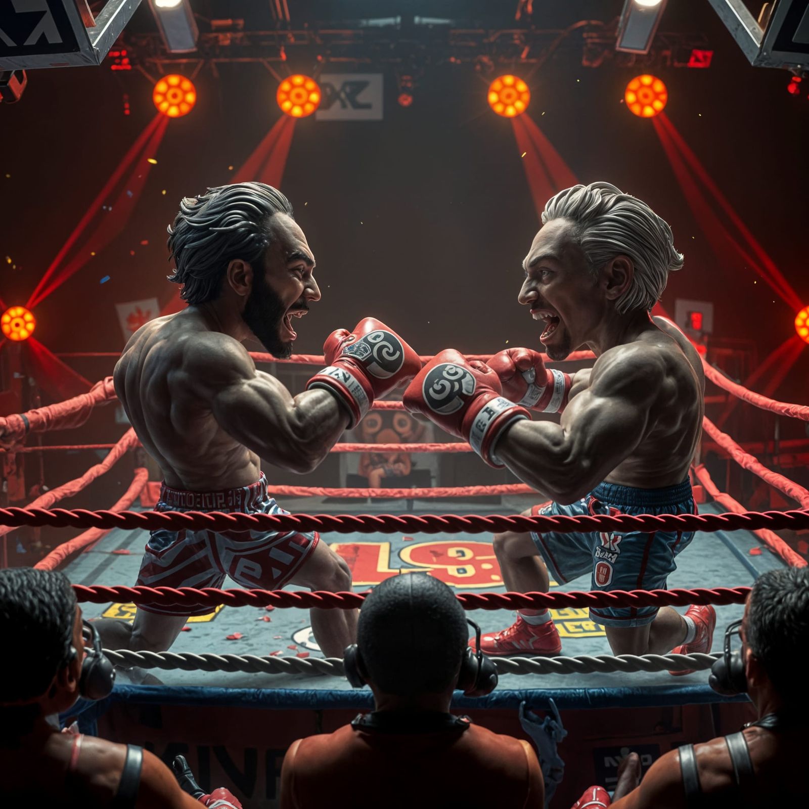 Vibrant Claymation Boxing Ring Mayhem in Stunning 8K
